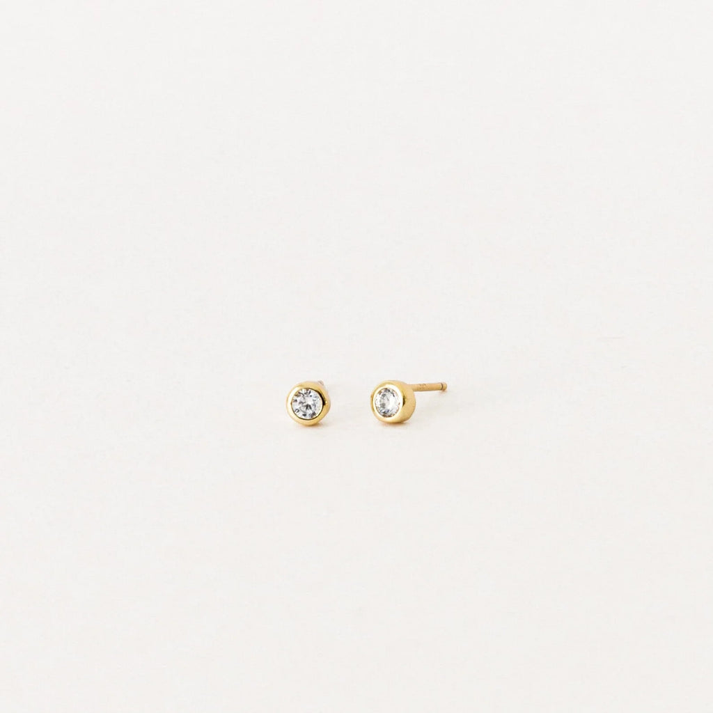 Jane Diamond Studs Silver 18K Gold Plated
