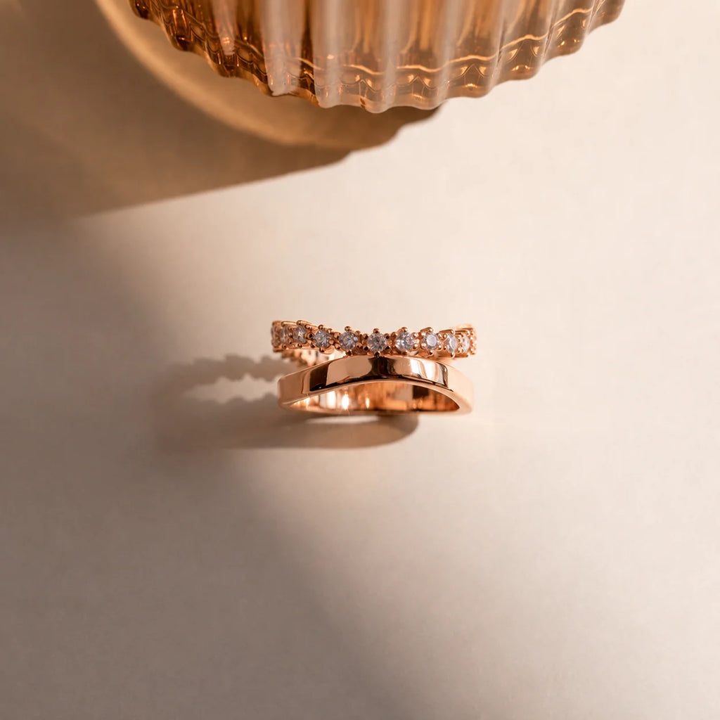 Wave Diamond Duo Ring