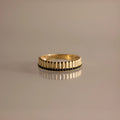 Ribbed Onyx Stack Ring Silver 18K Gold Plated