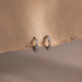 Baguette Diamond Huggies Silver 18K Gold Plated