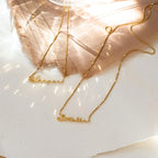 Summer Name Necklace in Box Chain Silver 18K Gold Plated