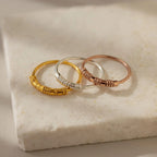 Dainty Beads Code Ring Silver 18K Gold Plated