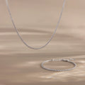 Diamond Tennis Necklace & Bracelet Set Silver 18K Gold Plated