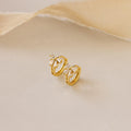 Diamond Ribbon Bow Huggies Silver 18K Gold Plated