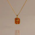 Garnet Floral Birthstone Necklace