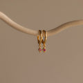 Ericka Ruby Huggies Silver 18K Gold Plated