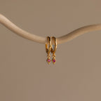 Ericka Ruby Huggies Silver 18K Gold Plated