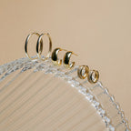 Pave Diamond Huggies Silver 18K Gold Plated
