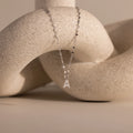 Dainty Pave Letter Necklace Silver 18K Gold Plated