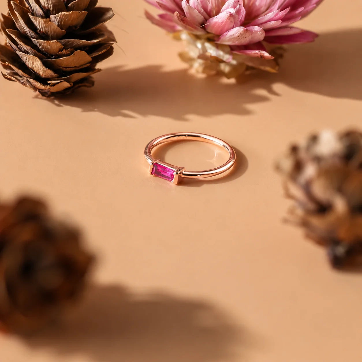 Custom Baguette Birthstone Ring