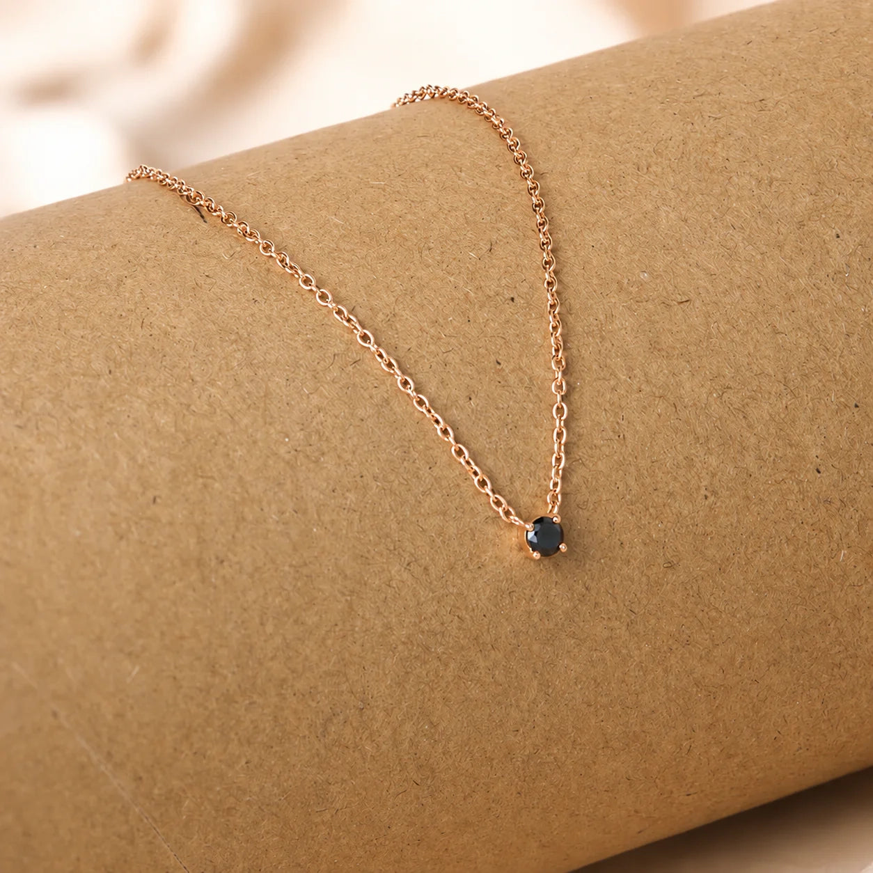 Onyx Dainty Diamond Necklace
