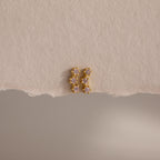 Birthstone Cluster Flatback Studs Silver 18K Gold Plated