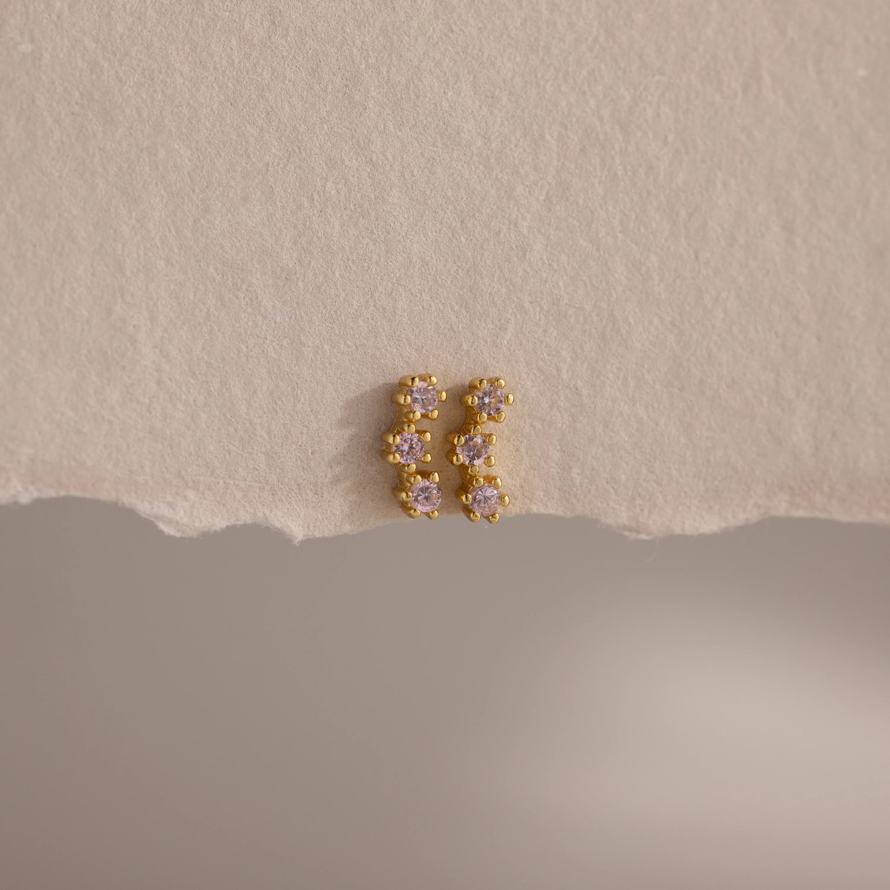 Birthstone Cluster Flatback Studs Silver 18K Gold Plated