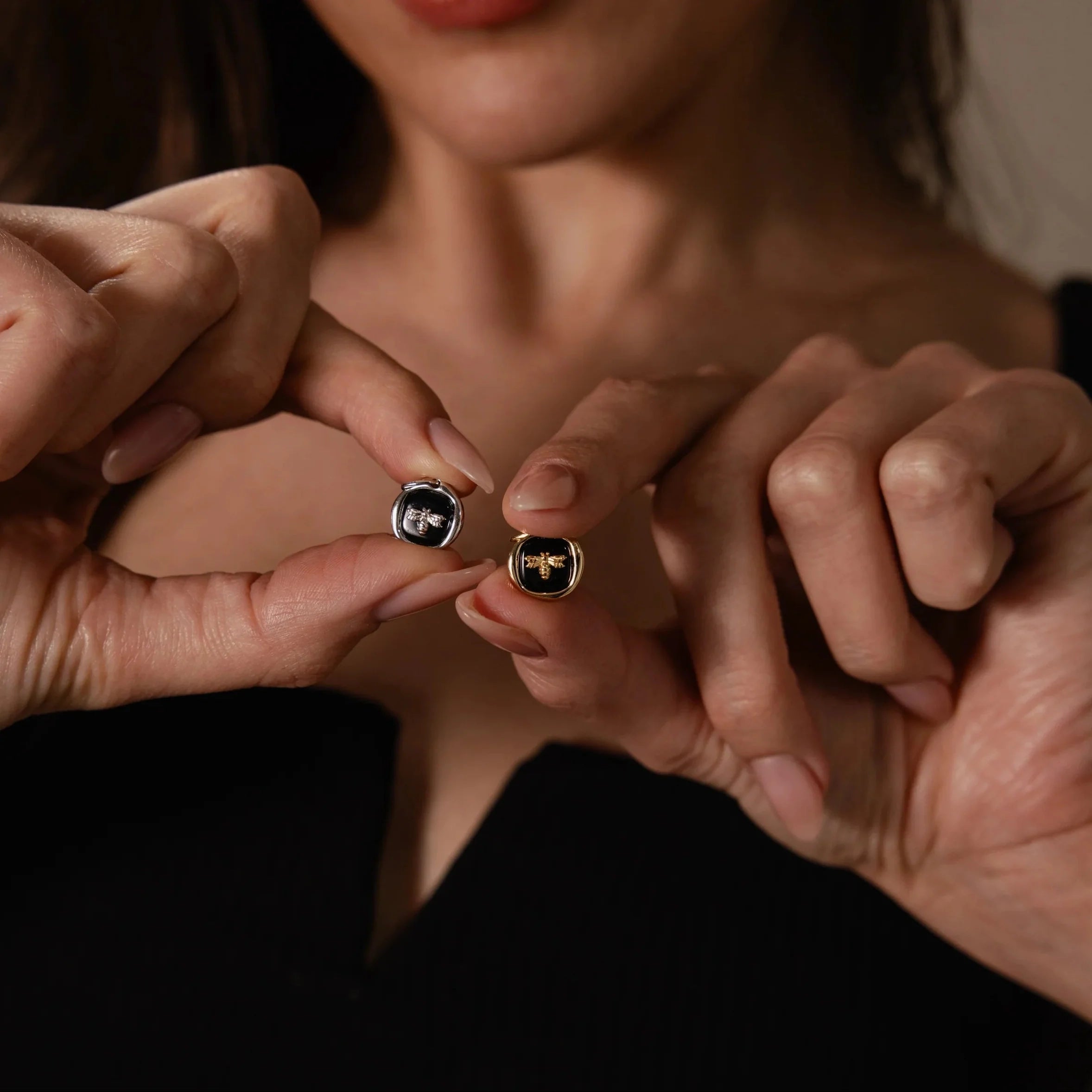 Honeybee Onyx Charm