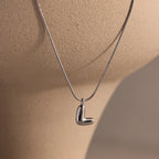 Bubble Letter Necklace Silver 18K Gold Plated