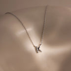 Dainty Bubble Letter Necklace Silver 18K Gold Plated