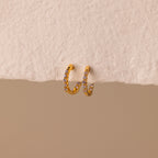 Inside Out Birthstone Huggies Silver 18K Gold Plated