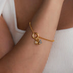 North Star Birthstone Charm Silver 18K Gold Plated