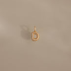 Diamond Pave Bubble Letter Charm Silver 18K Gold Plated