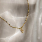 Dainty Pave Letter Necklace Silver 18K Gold Plated