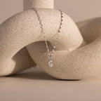 Dainty Pave Letter Necklace Silver 18K Gold Plated
