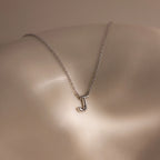 Dainty Bubble Letter Necklace Silver 18K Gold Plated