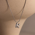 Bubble Letter Necklace Silver 18K Gold Plated