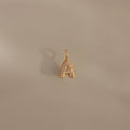 Diamond Pave Bubble Letter Charm Silver 18K Gold Plated