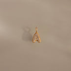 Diamond Pave Bubble Letter Charm Silver 18K Gold Plated