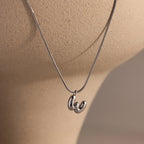 Bubble Letter Necklace Silver 18K Gold Plated