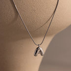 Bubble Letter Necklace Silver 18K Gold Plated