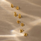 Bubble Initial Flatback Studs Silver 18K Gold Plated