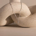 Dainty Pave Letter Necklace Silver 18K Gold Plated
