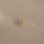 Diamond Pave Bubble Letter Charm Silver 18K Gold Plated