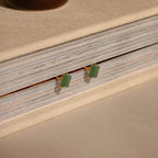 Jade Bar Studs Silver 18K Gold Plated