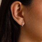 Mini Topaz Huggies Silver 18K Gold Plated