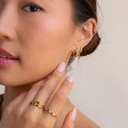 Emerald Pave Snake Hoops Silver 18K Gold Plated