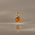 Topaz Hexagon Charm Silver 18K Gold Plated