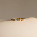 Diamond Alessia Trio Opal Ring Silver 18K Gold Plated