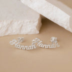 Mellow Name Earrings Silver 18K Gold Plated