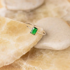 Harley Emerald Ring Silver 18K Gold Plated