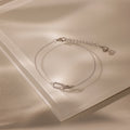 Diamond Pave Duo Link Pendant Bracelet Silver 18K Gold Plated