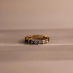 Aquamarine Marquise Ombre Ring  Silver 18K Gold Plated