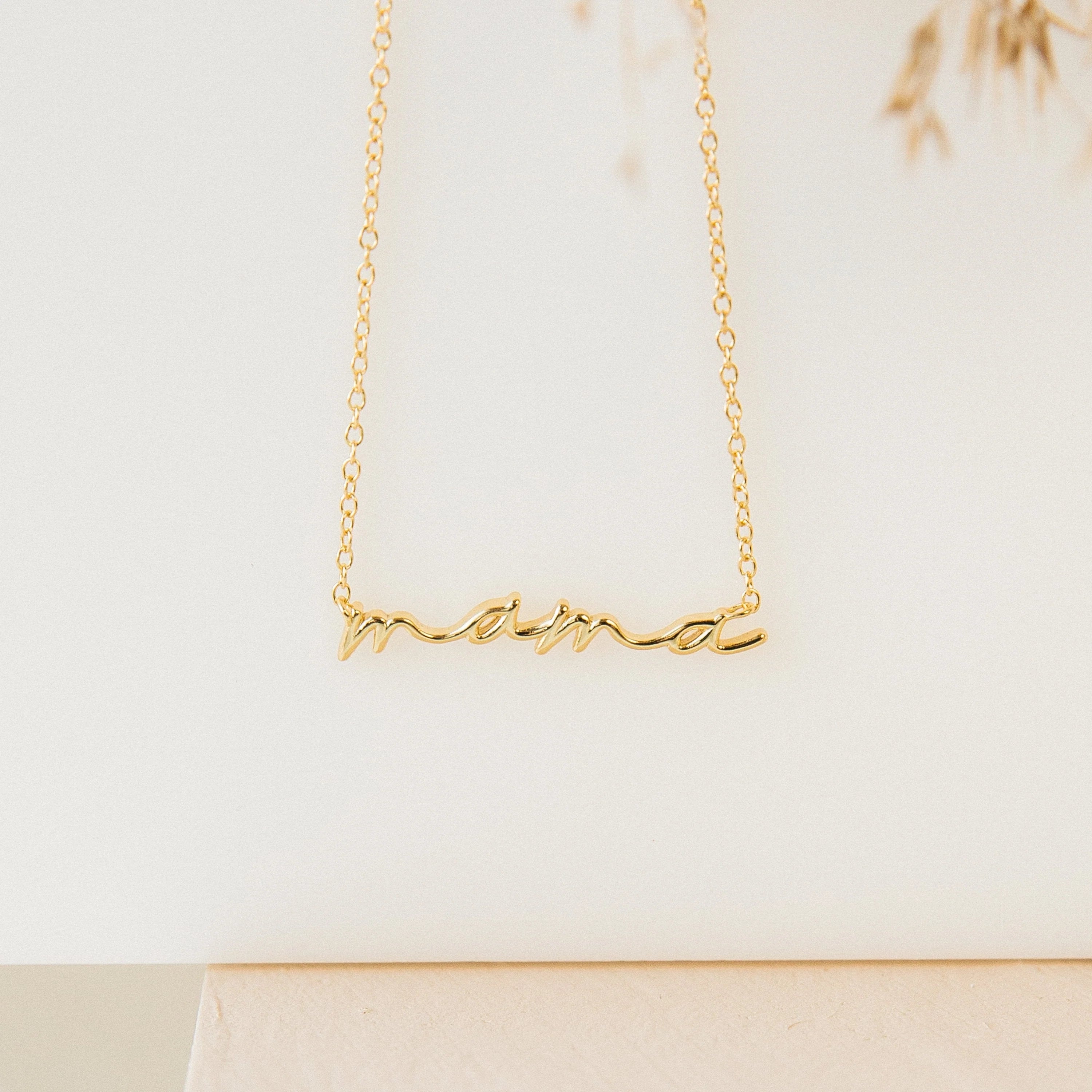 Dainty Mama Necklace Silver 18K Gold Plated