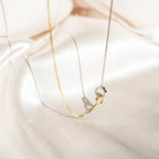 Interlocking Circles Necklace and Bracelet Set Silver 18K Gold Plated