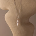 Baroque Pearl Cross Necklace Silver 18K Gold Plated