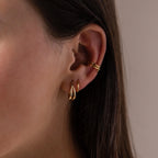 Oval Duo Hoops Silver 18K Gold Plated