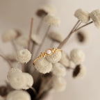 White Opal Ring Silver 18K Gold Plated
