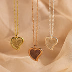 Fingerprint Heart Pendant Necklace Silver 18K Gold Plated