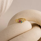Toi et Moi Interlocking Name Ring Silver 18K Gold Plated